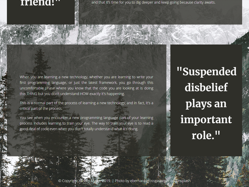 Advice page screenshot
